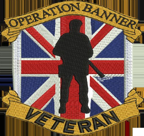 Operation Banner / Soldier Embroidered polo shirt SMALL BLK